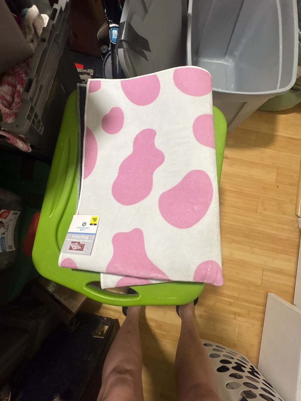 Comfort Bay Pink Cow Print Rug 27 in x 40 in